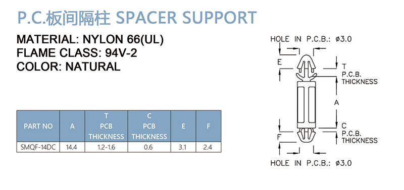 PC板间隔柱 SMQF-14DC